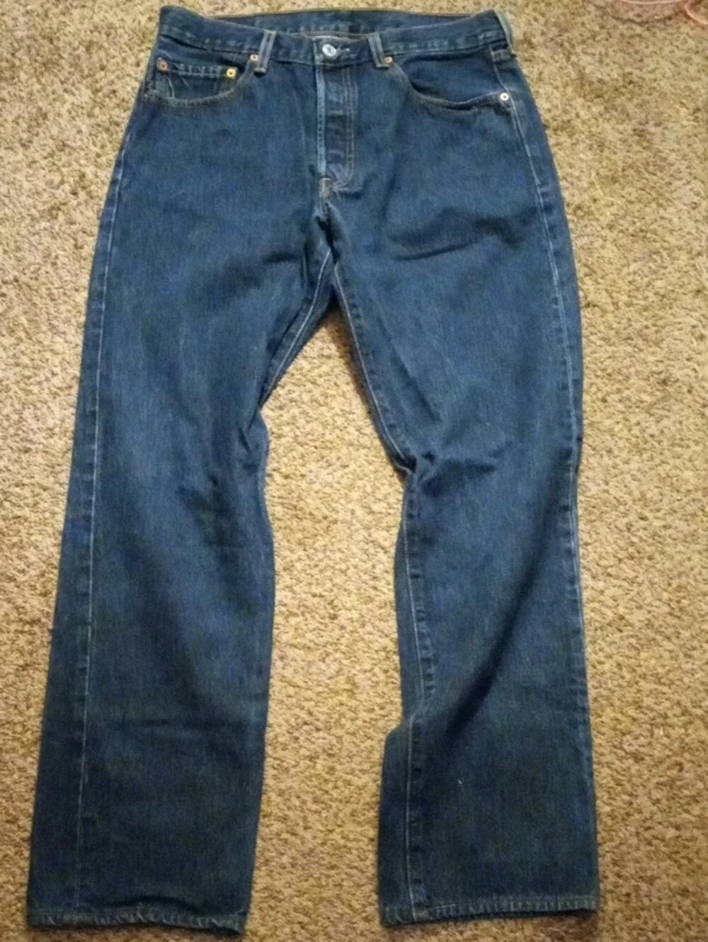 Men's 501 Levi's Dark Blue Straight Leg Jeans